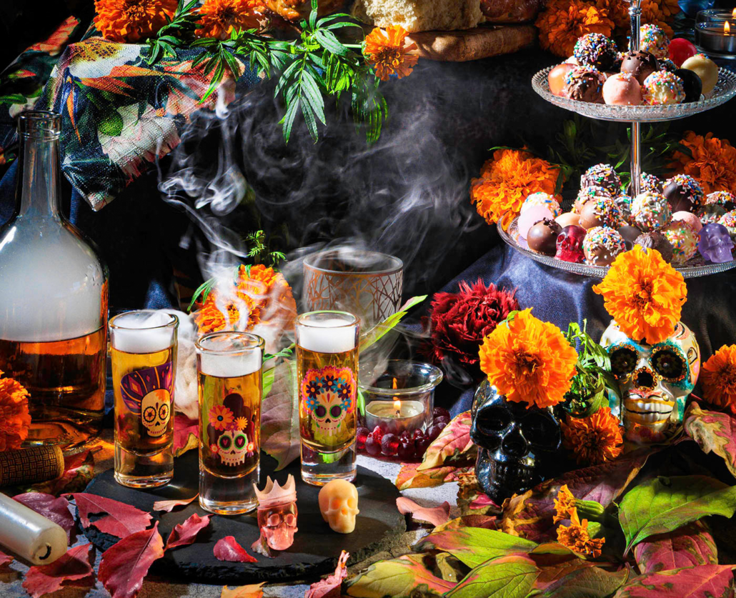 Fotografie für das Projekt 'Dia de Muertos' von einem mexikanischen Altar am Tag der Toten inspiriert
