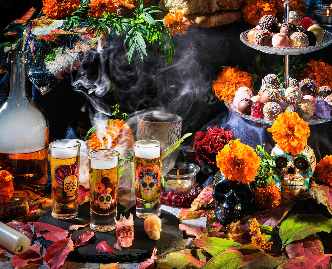 Fotografie für das Projekt 'Dia de Muertos' von einem mexikanischen Altar am Tag der Toten inspiriert